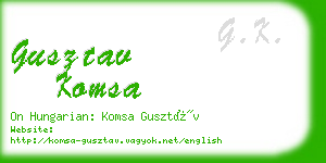 gusztav komsa business card